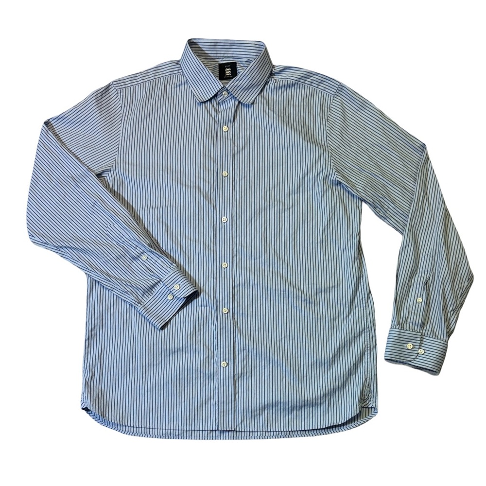 Kent & Curwen mens XL light stripe cotton casual button up shirt EUC